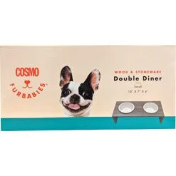 Cosmo Furbabies Double Dog & Cat Diner, Gray -Dog Supplies Shop 341993 PT2. AC SS1800 V1636063897