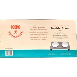 Cosmo Furbabies Double Dog & Cat Diner, Gray -Dog Supplies Shop 341993 PT3. AC SS1800 V1636063605
