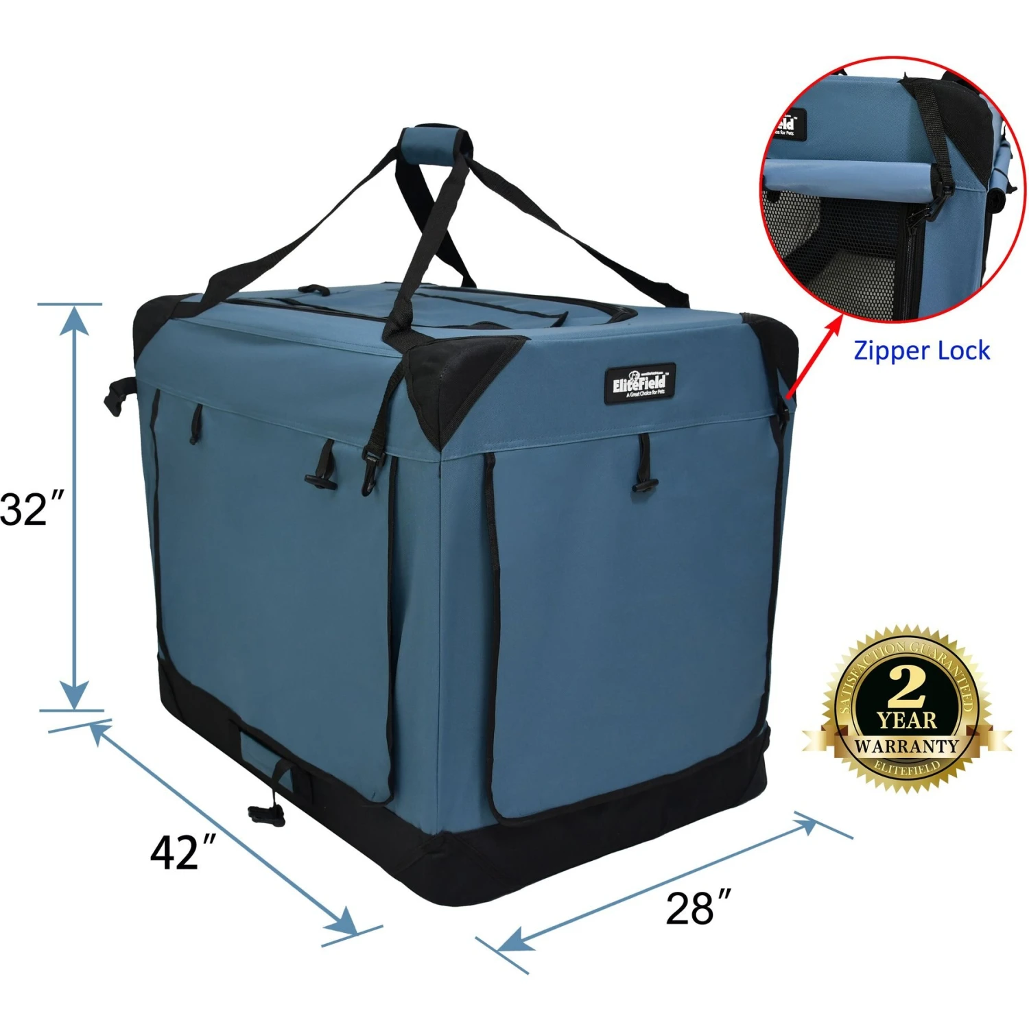 EliteField 4-Door Collapsible Soft-Sided Dog Crate 4 EliteField 4-Door Collapsible Soft-Sided Dog Crate - Image 2