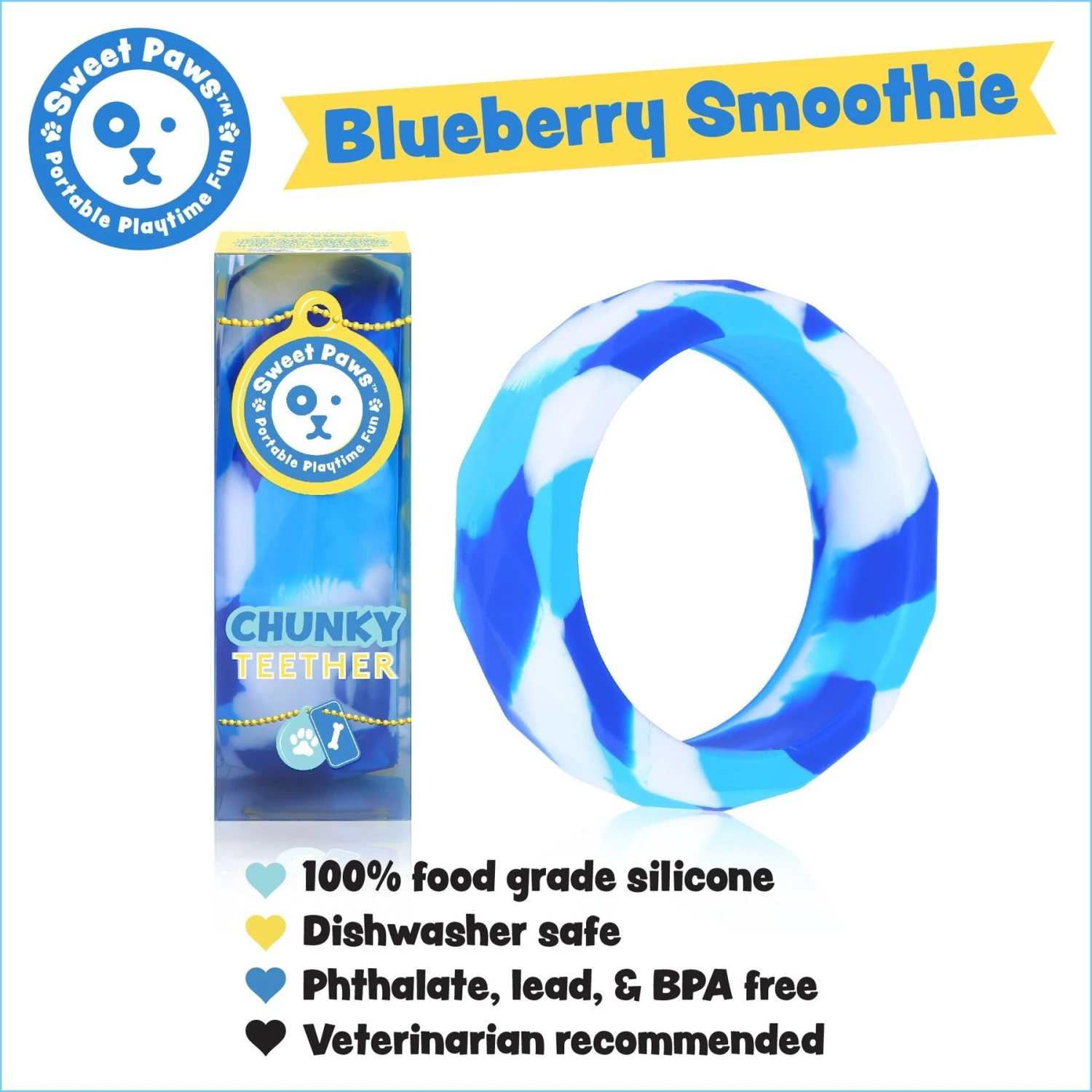 Sweet Paws Chunky Wearable Puppy Teether Dog Toy 5 Sweet Paws Chunky Wearable Puppy Teether Dog Toy - Image 3