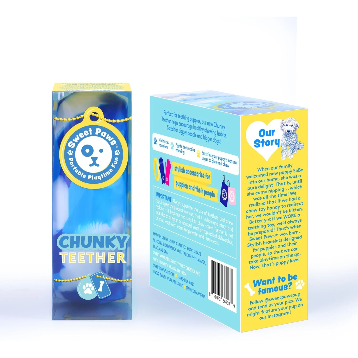 Sweet Paws Chunky Wearable Puppy Teether Dog Toy 11 Sweet Paws Chunky Wearable Puppy Teether Dog Toy - Image 9