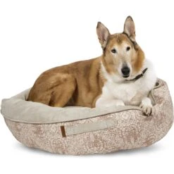 Bark And Slumber Round Cloud Bolster Dog Bed With Removable Cover