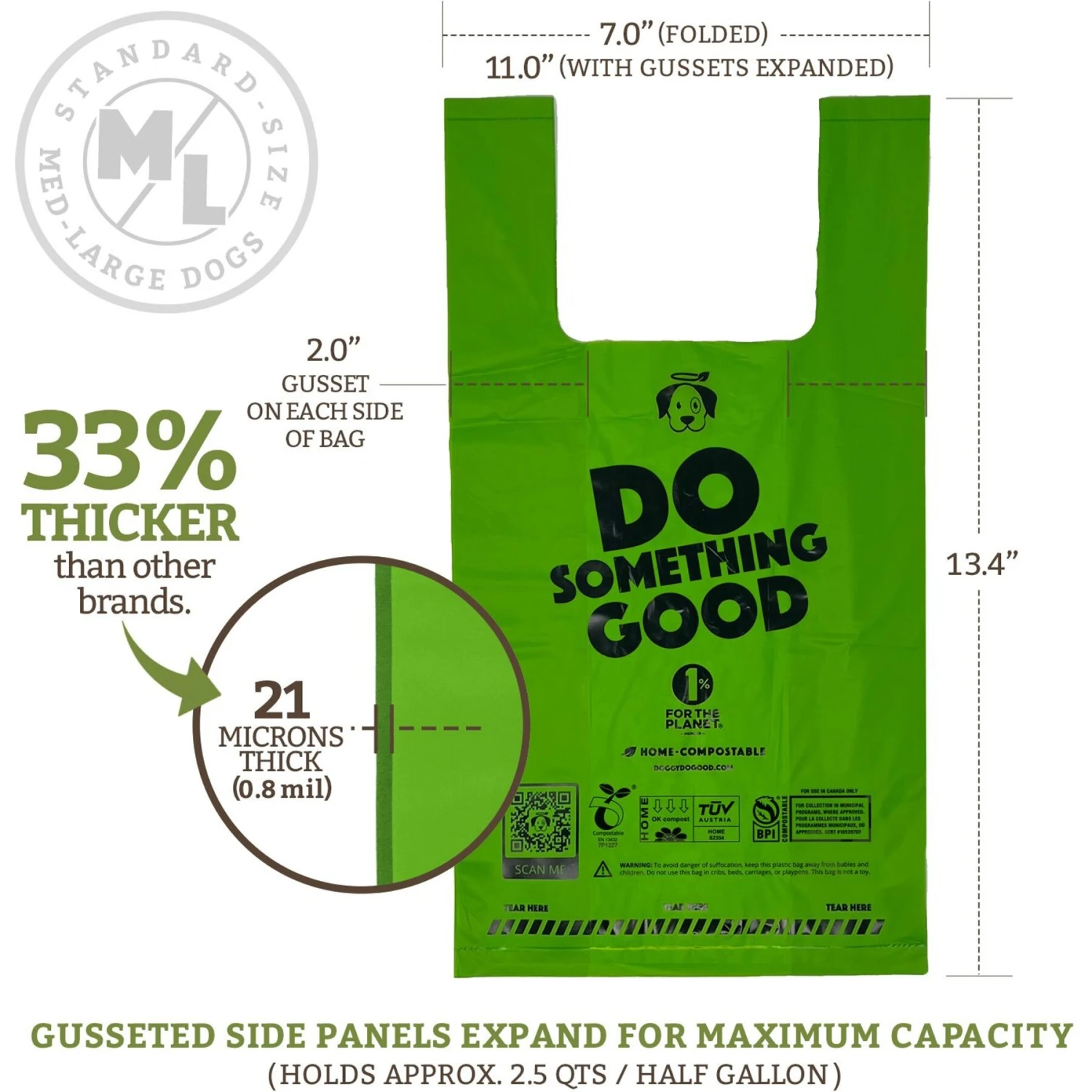 Doggy Do Good Certified Home Compostable Premium Dog & Cat Waste Bags - Handle Bags 6 Doggy Do Good Certified Home Compostable Premium Dog & Cat Waste Bags - Handle Bags - Image 4