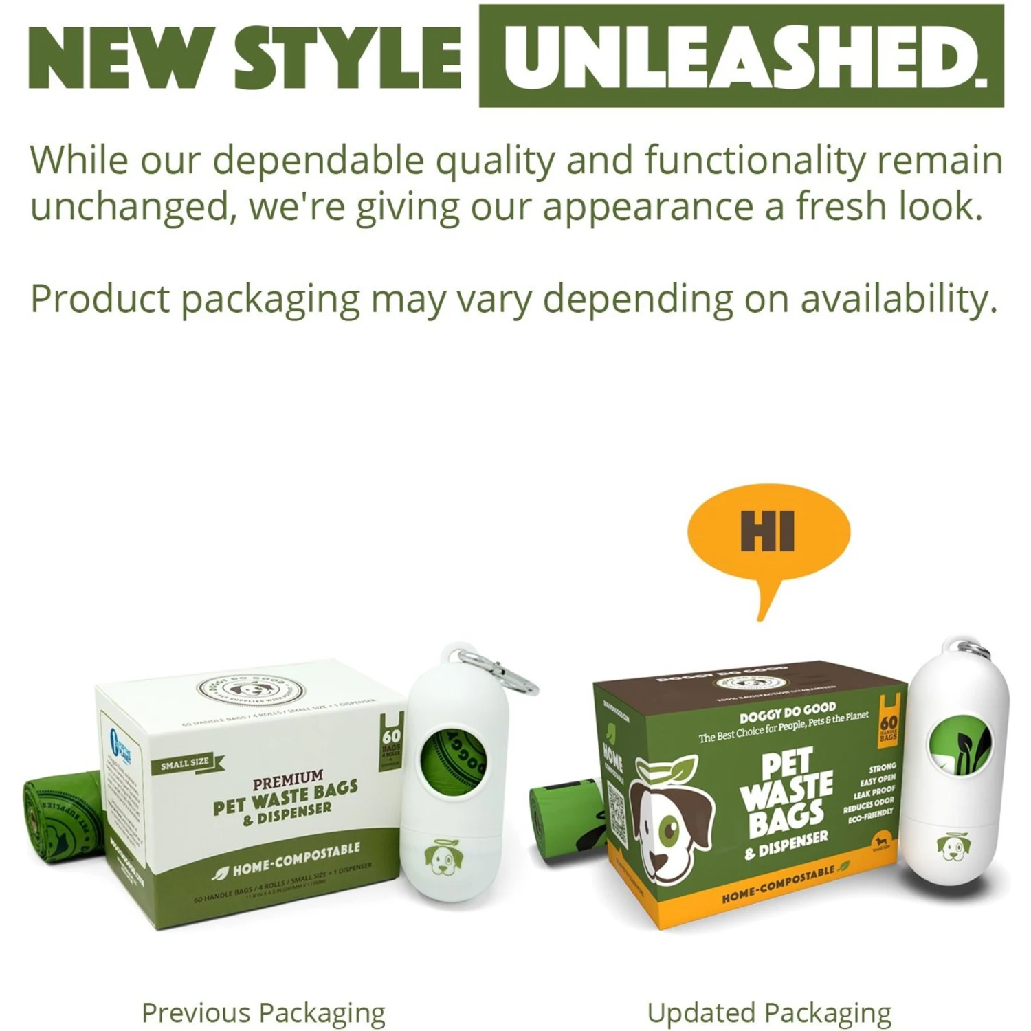 Doggy Do Good Certified Home Compostable Premium Dog & Cat Waste Bags, Small Handle Bags - On Rolls + Dispenser, 60 Count 4 Doggy Do Good Certified Home Compostable Premium Dog & Cat Waste Bags, Small Handle Bags - On Rolls + Dispenser, 60 Count - Image 2