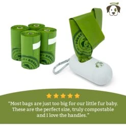 Doggy Do Good Certified Home Compostable Premium Dog & Cat Waste Bags, Small Handle Bags - On Rolls + Dispenser, 60 Count 15 Doggy Do Good Certified Home Compostable Premium Dog & Cat Waste Bags, Small Handle Bags - On Rolls + Dispenser, 60 Count -Dog Supplies Shop 361434 PT4. AC SS1800 V1703697621