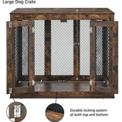 Unipaws Furniture Style Dog Crate With Tray, Rustic Brown 11 Unipaws Furniture Style Dog Crate With Tray, Rustic Brown -Dog Supplies Shop 361899 PT2. AC SS1800 V1649959894