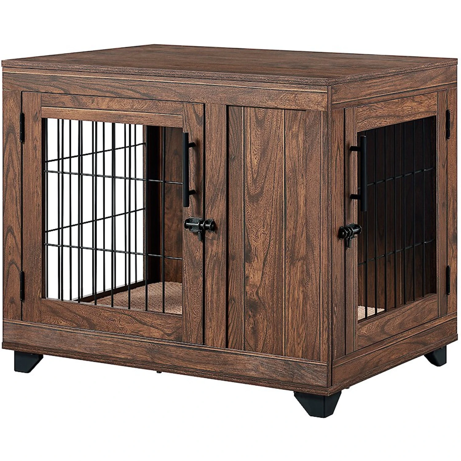 Unipaws Wooden Wire Furniture End Table Dog Crate, Walnut 4 Unipaws Wooden Wire Furniture End Table Dog Crate, Walnut - Image 2