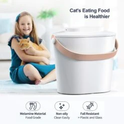 Pawshelf Vacuum Dog & Cat Food Storage Container, White, Medium -Dog Supplies Shop 364533 PT4. AC SS1800 V1646700709