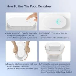 Pawshelf Vacuum Dog & Cat Food Storage Container, White, Medium -Dog Supplies Shop 364533 PT7. AC SS1800 V1646694787