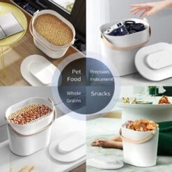 Pawshelf Vacuum Dog & Cat Food Storage Container, White, Medium -Dog Supplies Shop 364533 PT8. AC SS1800 V1646693529