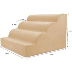 Precious Tails High Density Foam Scalloped 4 Steps Dog & Cat Stairs -Dog Supplies Shop 366770 PT7. AC SS1800 V1644377191