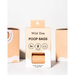 Wild One Dog Poop Bags, Tan, 60 Count