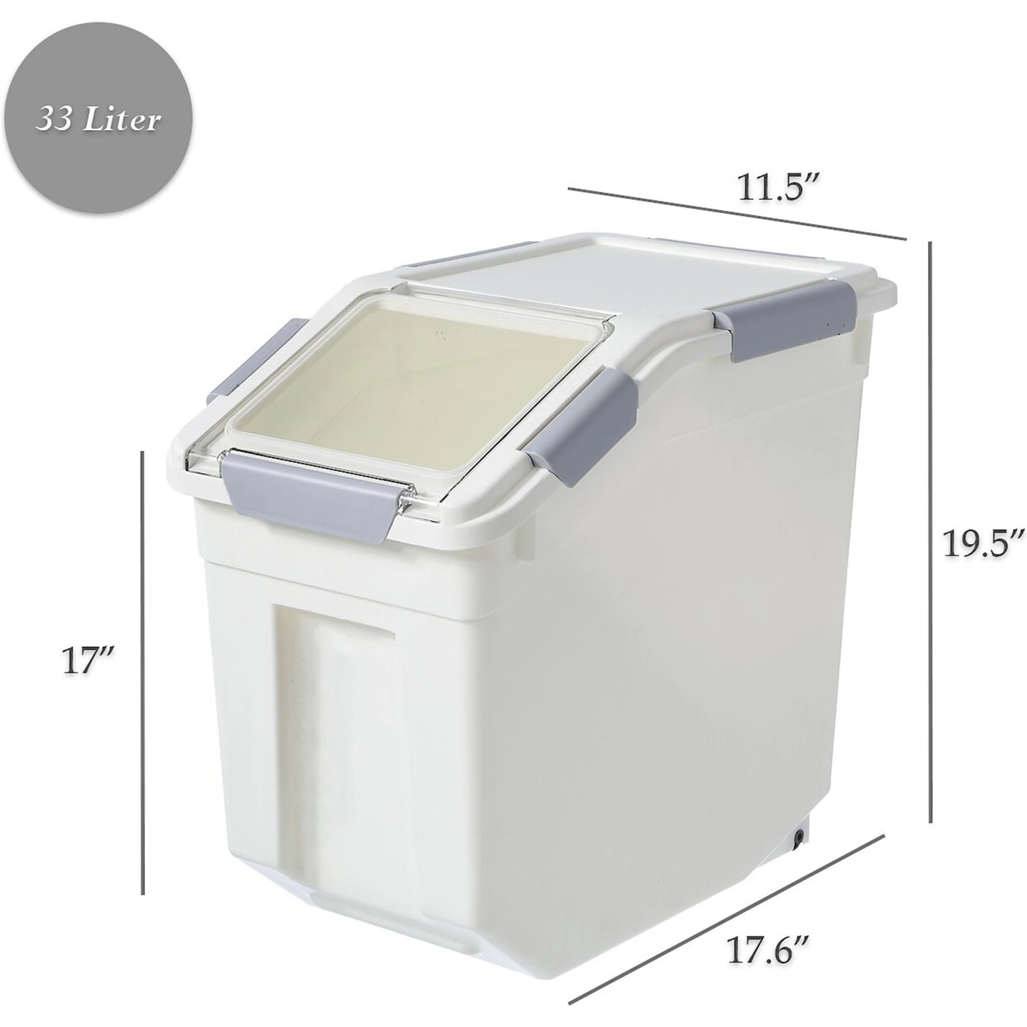 Hanamya Pet Food Storage Container With Measuring Cup, White & Gray 6 Hanamya Pet Food Storage Container With Measuring Cup, White & Gray - Image 4