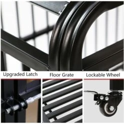 SMONTER Heavy Duty Metal Indoor & Outdoor Medium & Large Breed Dog Crate, Dark Silver -Dog Supplies Shop 517246 PT3. AC SS1800 V1657658362