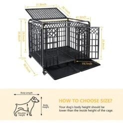 SMONTER Heavy Duty Double Lock Metal Large Breed Dog Crate, Dark Silver -Dog Supplies Shop 517278 PT4. AC SS1800 V1650318981