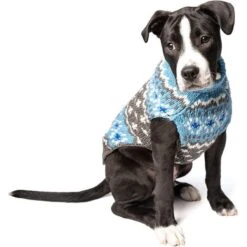 Chilly Dog Fairisle Wool Dog Sweater, Blue