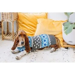 Chilly Dog Fairisle Wool Dog Sweater, Blue -Dog Supplies Shop 577734 PT4. AC SS1800 V1659025727