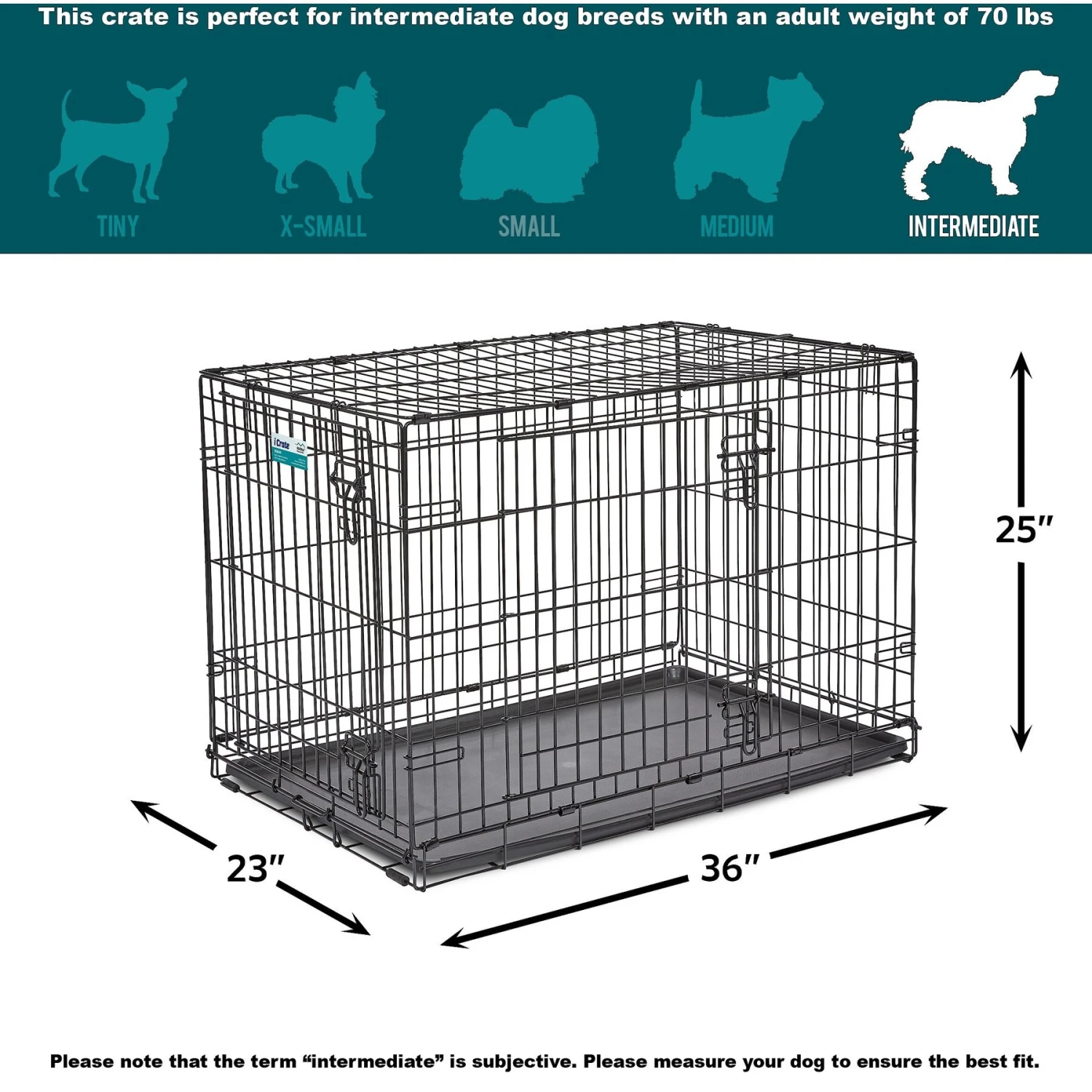 MidWest ICrate Fold & Carry Double Door Collapsible Wire Dog Crate 10 MidWest ICrate Fold & Carry Double Door Collapsible Wire Dog Crate - Image 8