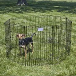 MidWest Wire Dog Exercise Pen With Step-Thru Door, Black E-Coat -Dog Supplies Shop 60389 PT3. AC SS1800 V1567184598