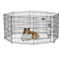 MidWest Wire Dog Exercise Pen With Step-Thru Door, Black E-Coat -Dog Supplies Shop 60389 PT4. AC SS1800 V1567184599