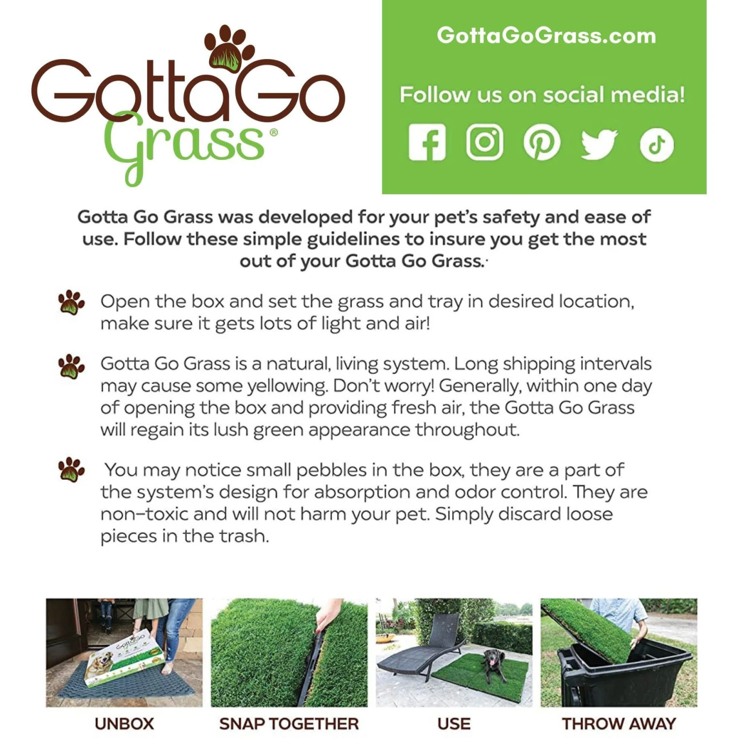 Gotta Go Grass The Natural Relief With Interlocking Tray Dog Potty Pads, 16-in X 24-in, 2 Count 9 Gotta Go Grass The Natural Relief With Interlocking Tray Dog Potty Pads, 16-in X 24-in, 2 Count - Image 7