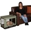 Pet Gear The Other Door Double Door Collapsible Wire Dog Crate & Plush Pad, Sage -Dog Supplies Shop 64489 MAIN. AC SS1800 V1673379025