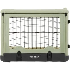 Pet Gear The Other Door Double Door Collapsible Wire Dog Crate & Plush Pad, Sage -Dog Supplies Shop 64489 PT6. AC SS1800 V1562169850