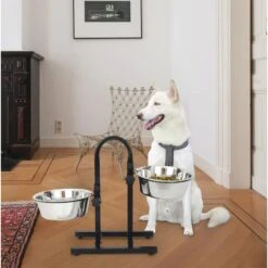 Iconic Pet U Design Adjustable Stainless Steel Pet Double Dog Bowl -Dog Supplies Shop 652190 PT6. AC SS1800 V1663880360