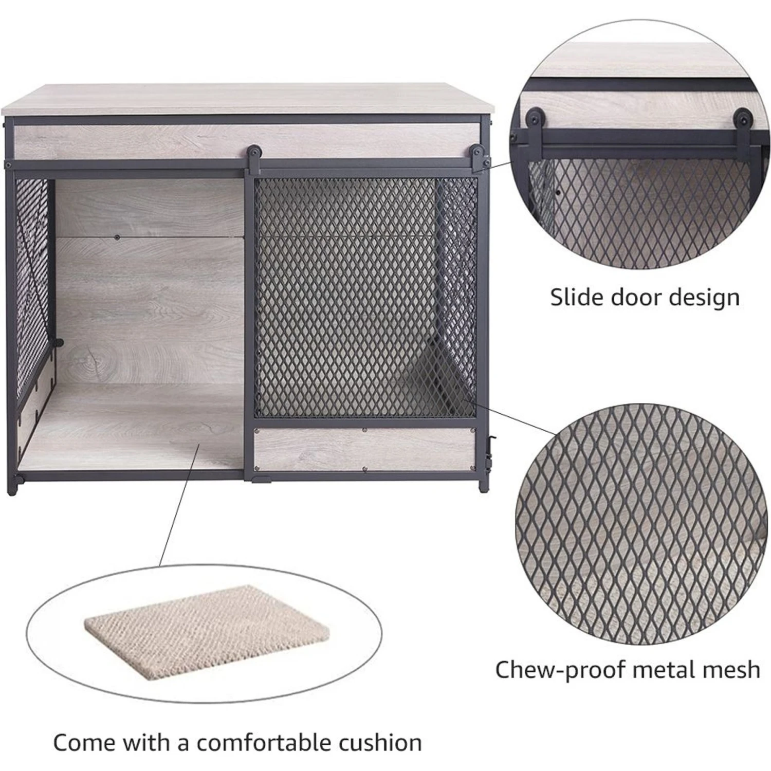 Unipaws Furniture Style Sliding Door Dog Crate 5 Unipaws Furniture Style Sliding Door Dog Crate - Image 3