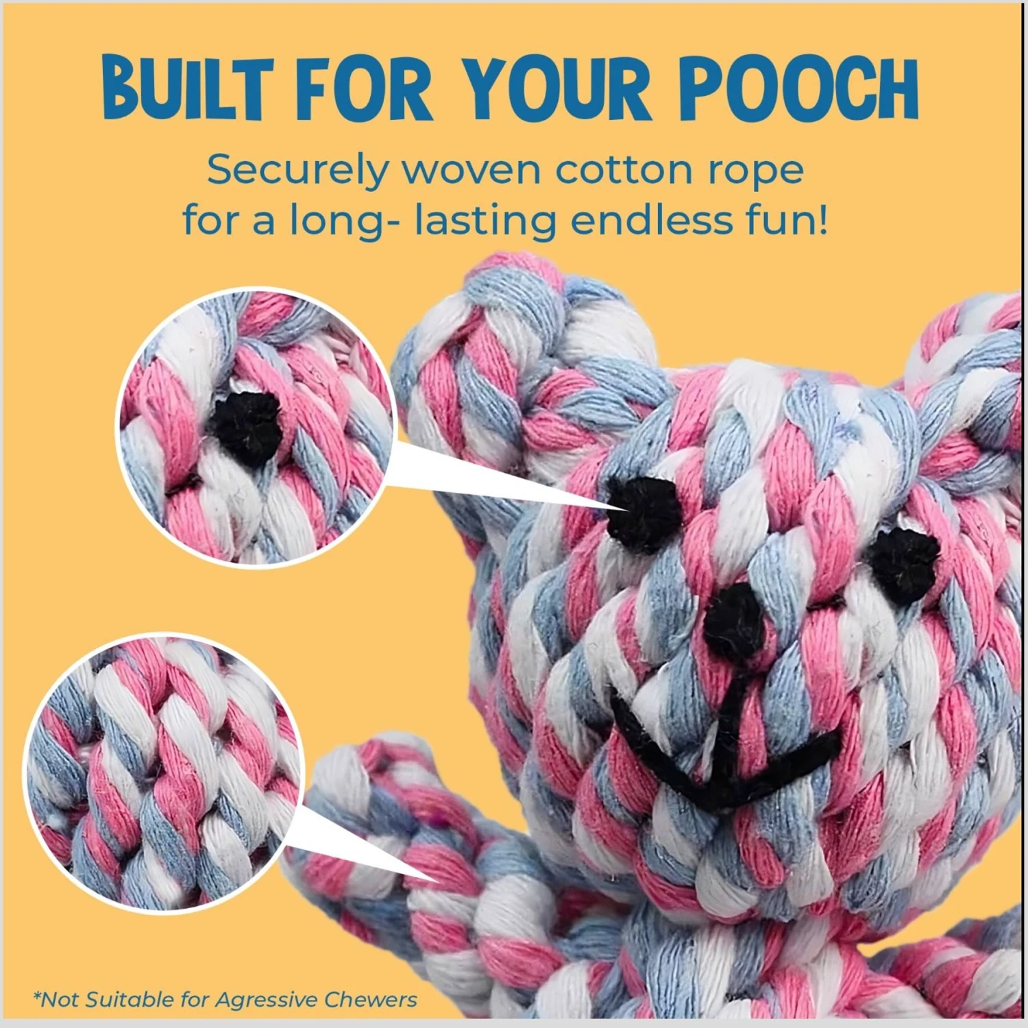 SunGrow Teddy Bear Dog & Small Pet Dental Chews Toy, 5-in 7 SunGrow Teddy Bear Dog & Small Pet Dental Chews Toy, 5-in - Image 5