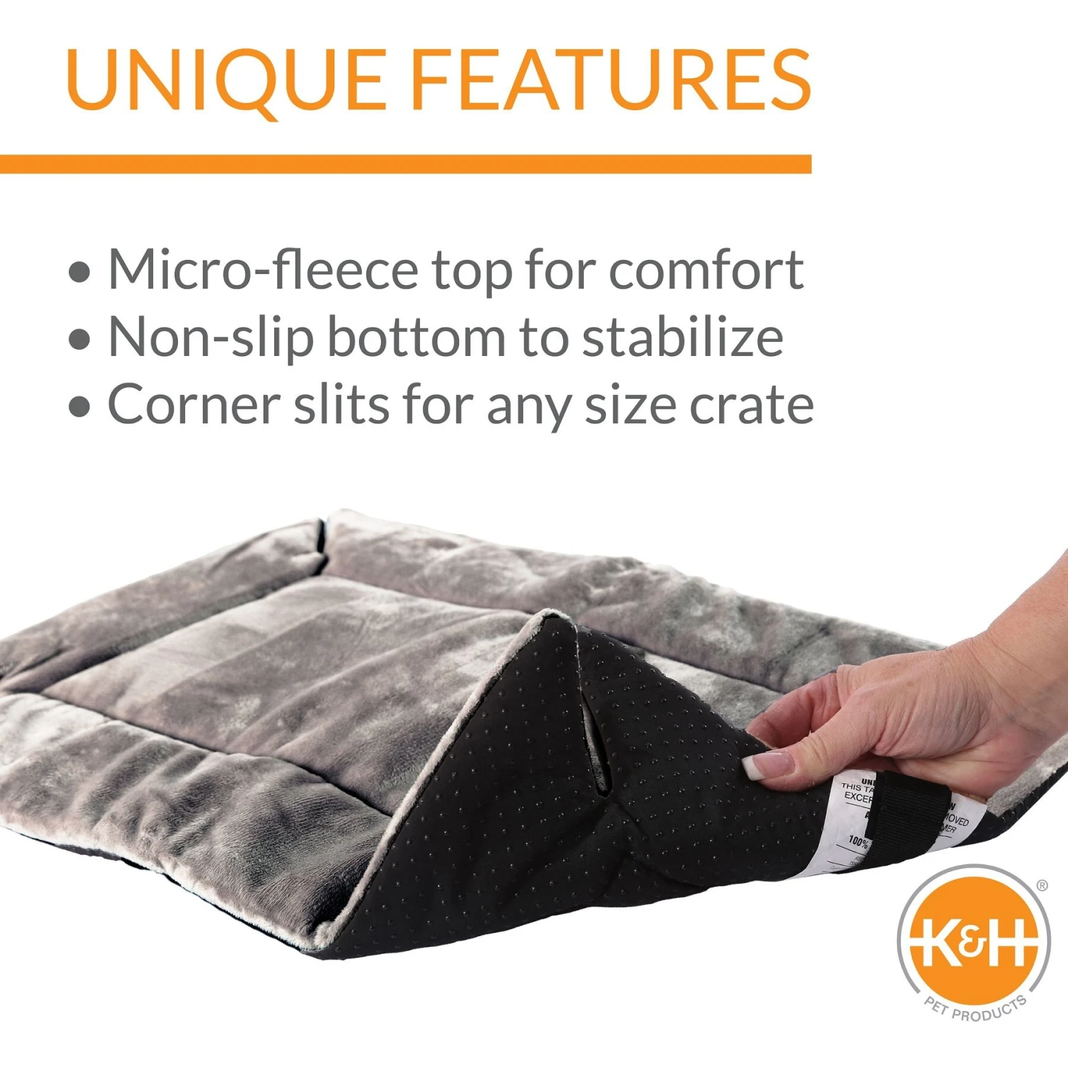 K&H Pet Products Self-Warming Dog Crate Pad, Gray 5 K&H Pet Products Self-Warming Dog Crate Pad, Gray - Image 3