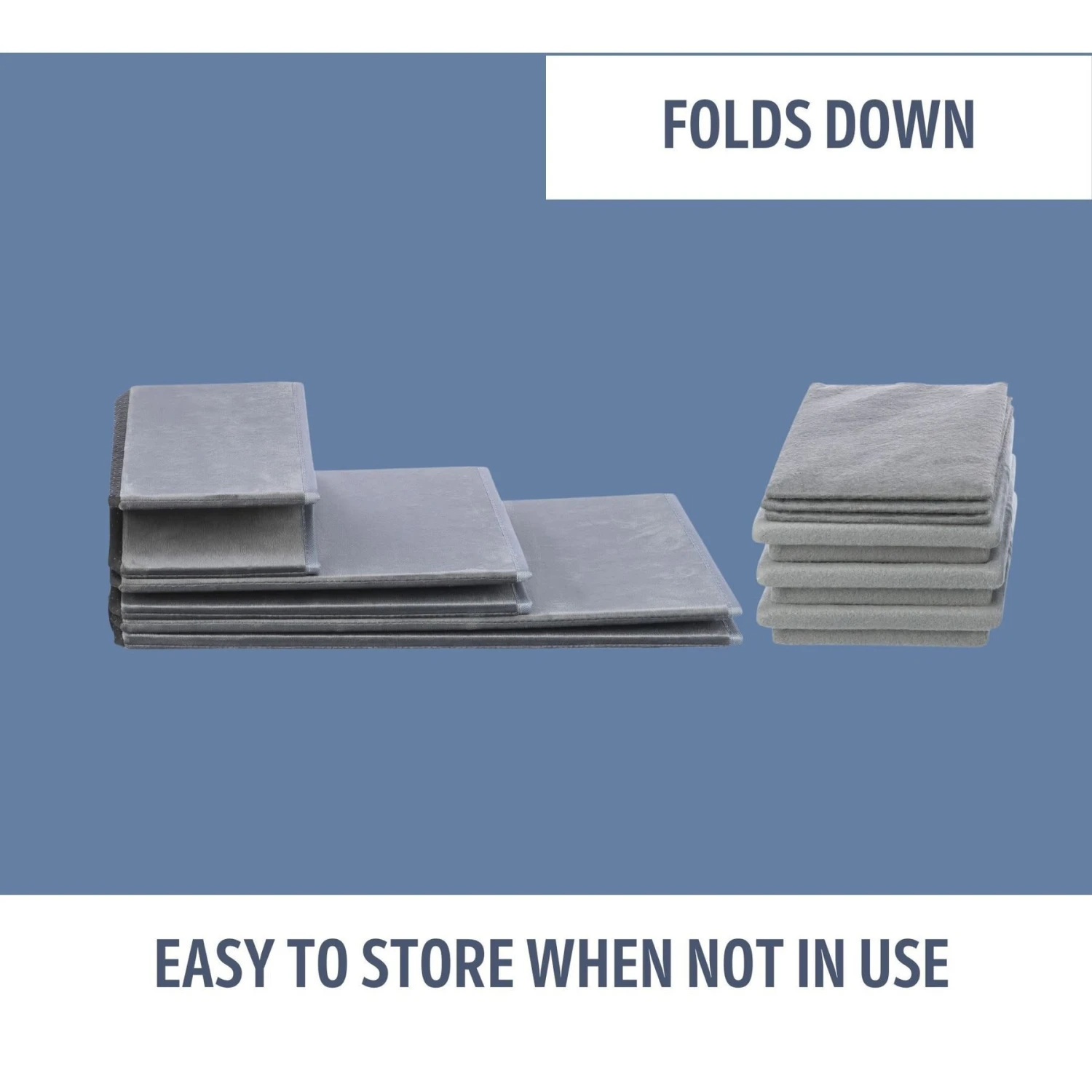 TRIXIE Velour Foldable Cat & Dog Stairs With Storage, Gray 9 TRIXIE Velour Foldable Cat & Dog Stairs With Storage, Gray - Image 7