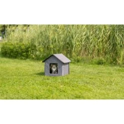 TRIXIE Insulated Outdoor Cat & Dog House, Gray -Dog Supplies Shop 701646 PT2. AC SS1800 V1668550302