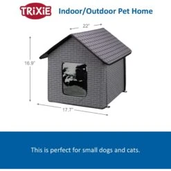 TRIXIE Insulated Outdoor Cat & Dog House, Gray -Dog Supplies Shop 701646 PT6. AC SS1800 V1668547817