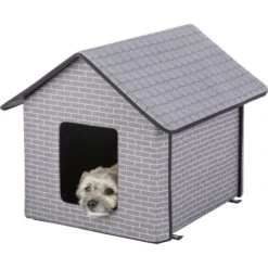 TRIXIE Insulated Outdoor Cat & Dog House, Gray -Dog Supplies Shop 701646 PT7. AC SS1800 V1668548203