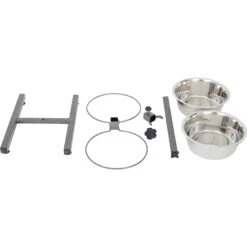 Iconic Pet Adjustable Stainless Steel Elevated Dog Bowl, H Design -Dog Supplies Shop 701886 PT8. AC SS1800 V1668110957