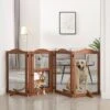 Unipaws 4 Panel Wire Mesh Dog & Cat Gate With Small Pet Door, Walnut, Large 1 Unipaws 4 Panel Wire Mesh Dog & Cat Gate With Small Pet Door, Walnut, Large -Dog Supplies Shop 704534 MAIN. AC SS1800 V1670426117