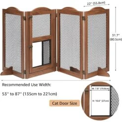 Unipaws 4 Panel Wire Mesh Dog & Cat Gate With Small Pet Door, Walnut, Large 11 Unipaws 4 Panel Wire Mesh Dog & Cat Gate With Small Pet Door, Walnut, Large -Dog Supplies Shop 704534 PT2. AC SS1800 V1670426116