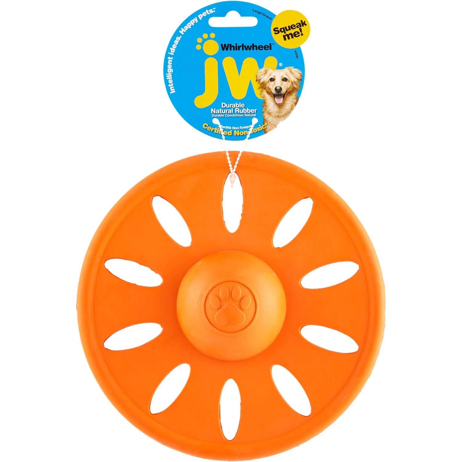 JW Pet Whirlwheel Flying Disk Dog Toy, Color Varies 3 JW Pet Whirlwheel Flying Disk Dog Toy, Color Varies