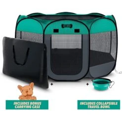Ruff 'N Ruffus Portable Foldable Cat & Dog Playpen, Carrying Case, & Travel Bowl -Dog Supplies Shop 711446 PT3. AC SS1800 V1673627800