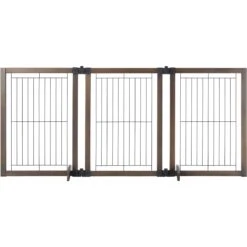 MyPet Extra Wide Versa-Lock Freestanding Cat & Dog Gate, Woodtone -Dog Supplies Shop 711838 PT4. AC SS1800 V1670434247