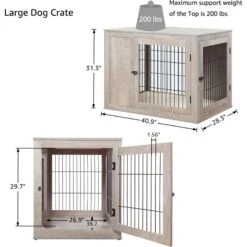 Unipaws Wooden Wire Furniture Style Dog Crate -Dog Supplies Shop 739542 PT5. AC SS1800 V1672168953