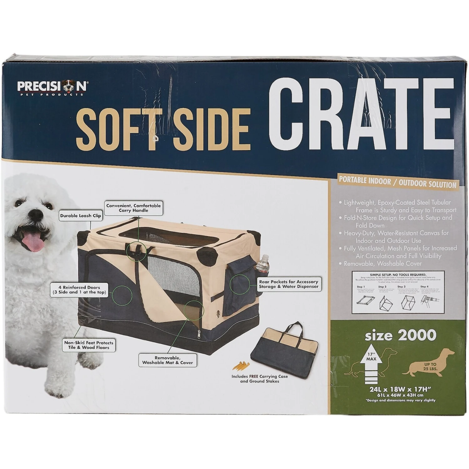 Precision Pet Products 4-Door Collapsible Soft-Sided Dog Crate 9 Precision Pet Products 4-Door Collapsible Soft-Sided Dog Crate - Image 7