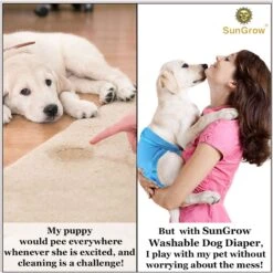 SunGrow Reusable Female Cat & Dog Diapers For Heat Cycle, 9-in To 15-in Waist, 3 Count -Dog Supplies Shop 741558 PT3. AC SS1800 V1693496142