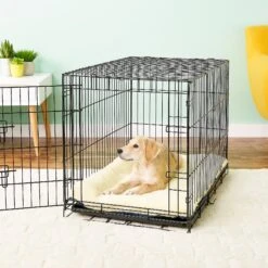 MidWest Quiet Time Fleece Reversible Dog Crate Mat, Blue Paw Print -Dog Supplies Shop 74365 PT3. AC SS1800 V1542225482