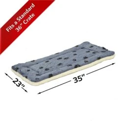 MidWest Quiet Time Fleece Reversible Dog Crate Mat, Blue Paw Print -Dog Supplies Shop 74365 PT4. AC SS1800 V1542225484