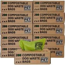 Natural Pet Partners Commercial Compostable Bulk Roll Dog Waste Bags, 10 Rolls, 2000 Count