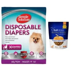 Simple Solution Disposable Female Dog Diapers & Fruitables Skinny Minis Pumpkin & Berry Flavor Dog Treats