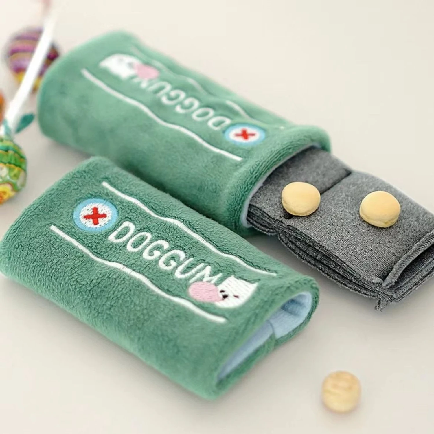 EYS Chewing Gum Plush Hide & Seek Treats Game Dog Toy, Green 3 EYS Chewing Gum Plush Hide & Seek Treats Game Dog Toy, Green