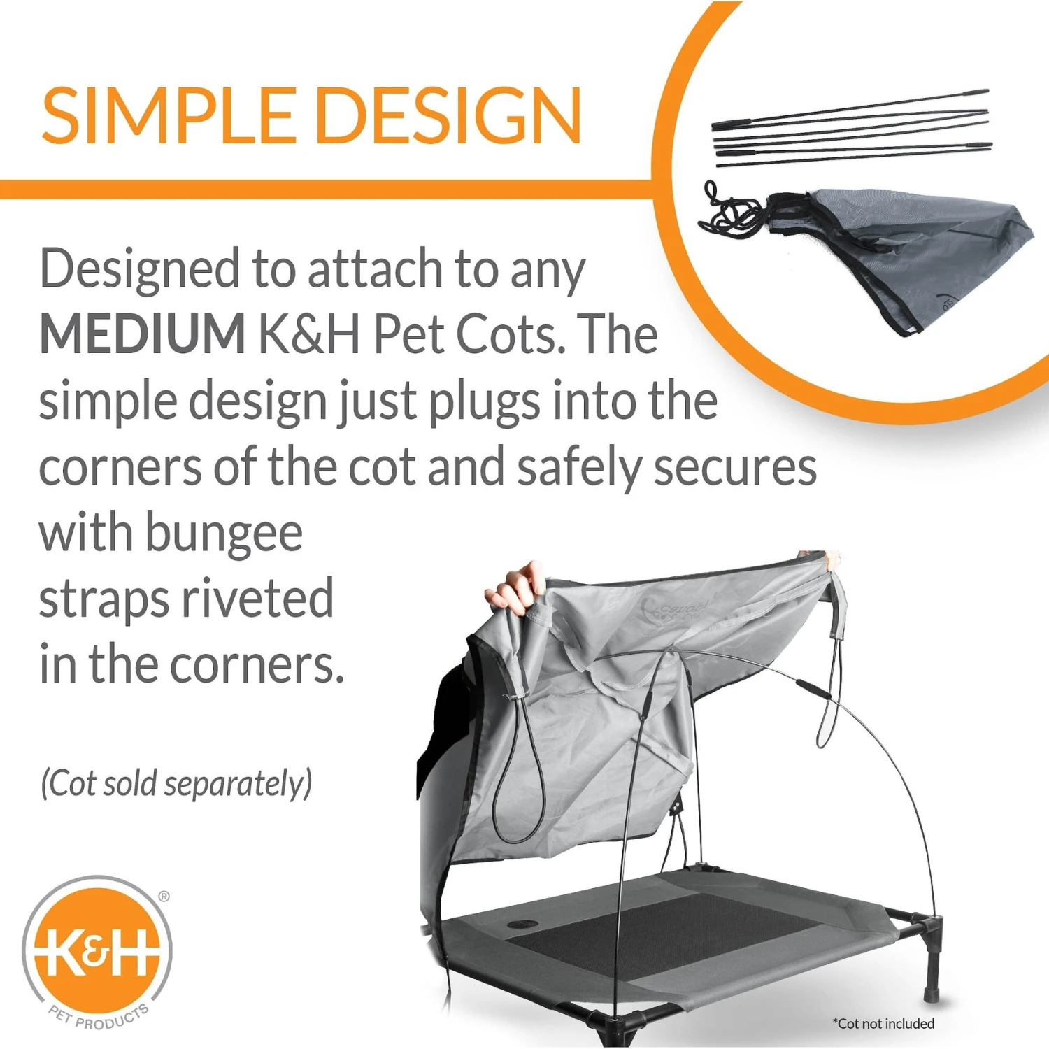 K&H Pet Products Canopy Add On For Elevated Dog Bed 5 K&H Pet Products Canopy Add On For Elevated Dog Bed - Image 3